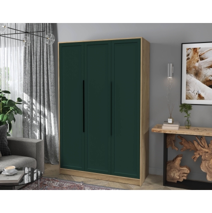 Шкаф распашной Тренд КТ-Ш3 (Дуб золотой ЛДСП/ Изумруд ЛМДФ) Ш1360 В2128 Г547 Шкаф распашной Тренд КТ-Ш3 (Дуб золотой ЛДСП/ Изумруд ЛМДФ) Ш1360 В2128 Г547